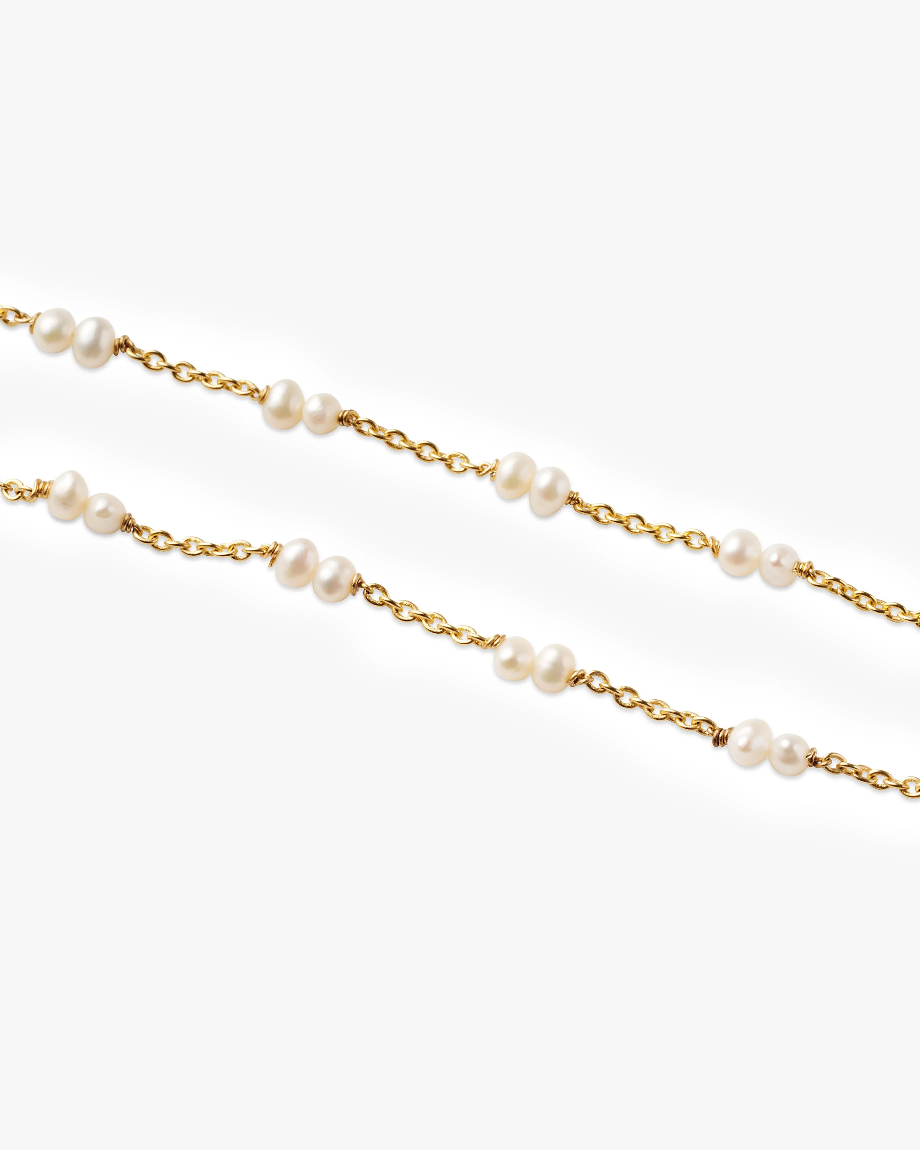 Pearl Bead Anklet - Gold - Image 4